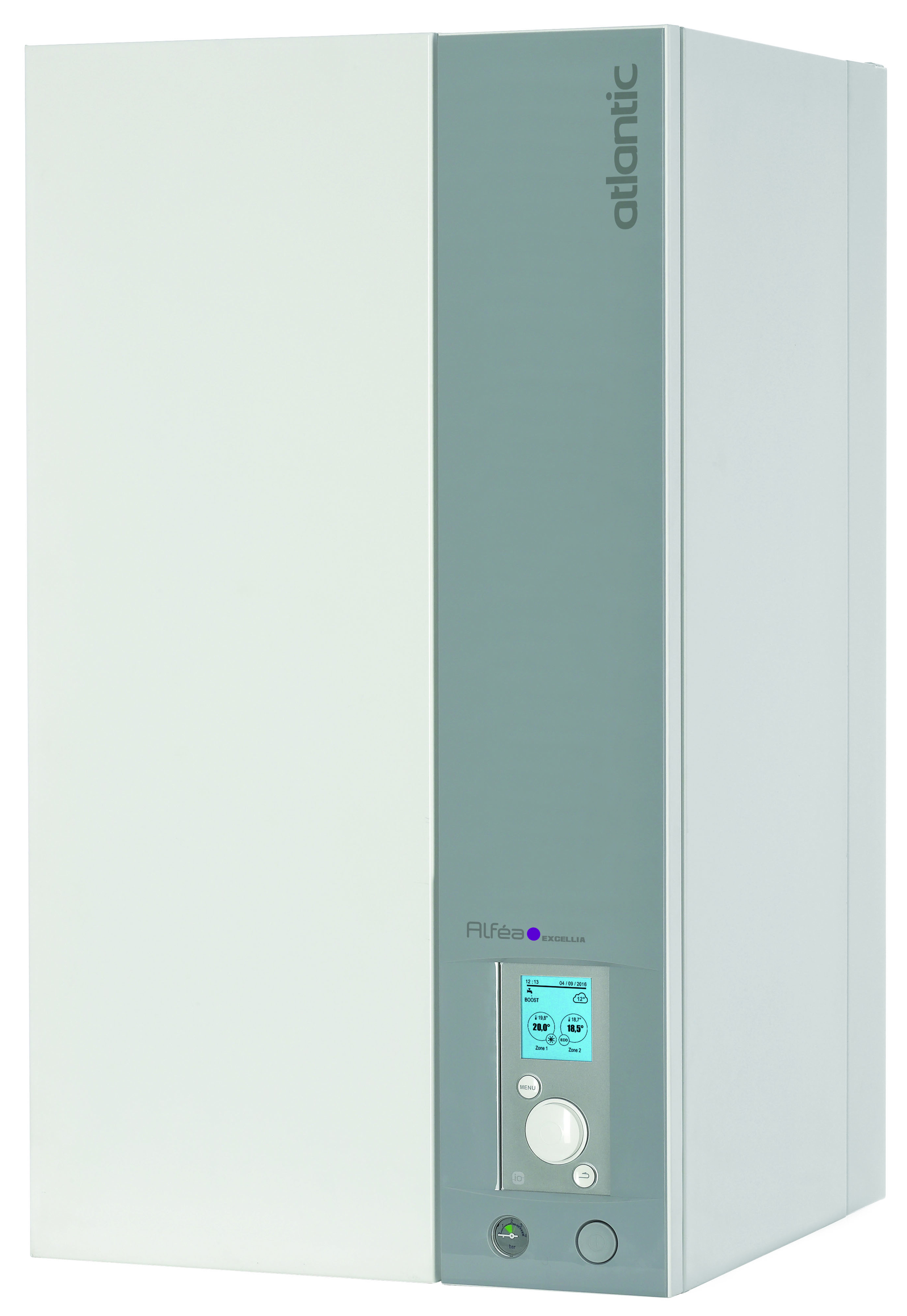 Atlantic Air/Eau Pompes à Chaleur Alféa Excellia HP A.I. TRI 15,  Version split, 15 KW, fluide frigorigène R410A, pompe de circulation et vase d'expansion intégrés, 400V, intégrée ballon 190 Litres

- A.I.- Atlantic Intelligent Control
- Échangeur de chaleur coaxial breveté (22 L)
- Réfrigérant: R410A (3.8 Kg)
- Pompe de circulation intégrée
- Vase d'expansion intégré
- Kit l‘électrique secours est livré et fourni inclus dans le prix
- Température de départ jusqu‘à 60°C
- Température extérieure jusqu‘à -25°C
- Au moins 5m conduites frigorifiques
- Conduites frigorifiques max. 30m
