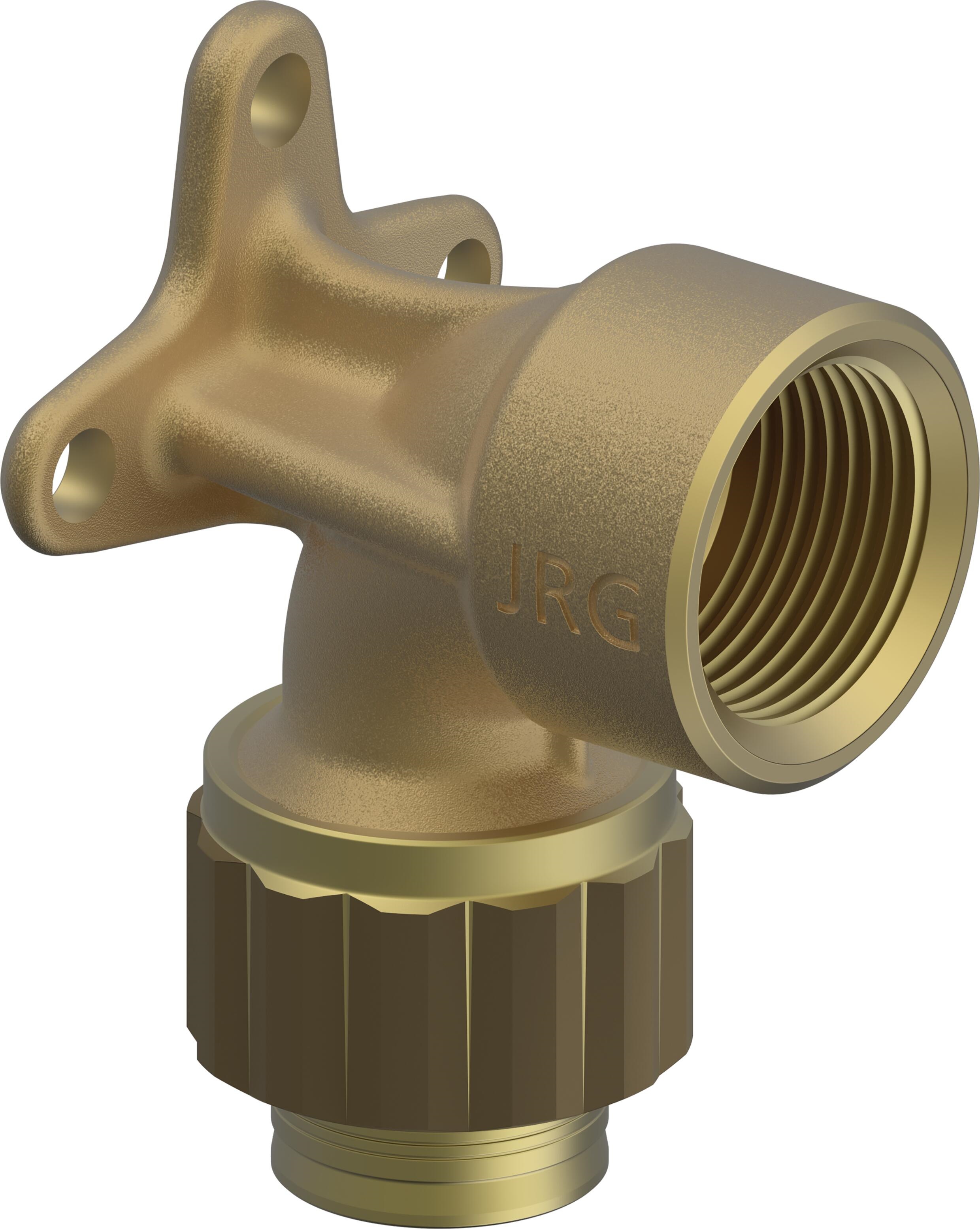 JRG Sanipex Anschluss Winkel Rotguss Mit Flansch d 20 mm, GN 3/4 inch