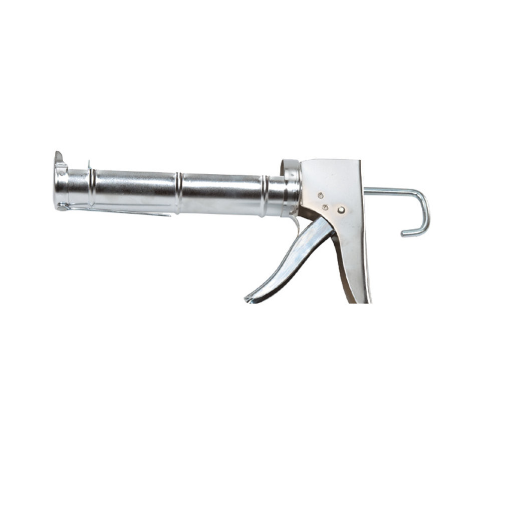 Pistola per mastice, zincata con cremagliera