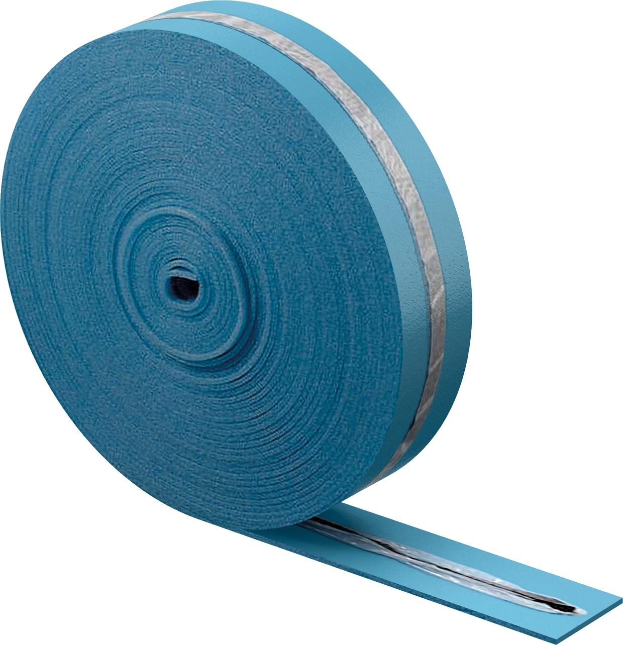 Uponor Bande d'isolation de bord Multi 150 x 8 mm, rouleau à 50 m, - Avec film, - En polyéthylène selon la norme DIN 18560, - Pour séparer la chape des murs, des huisseries de porte, etc., - Classe de matériaux de construction : B2,