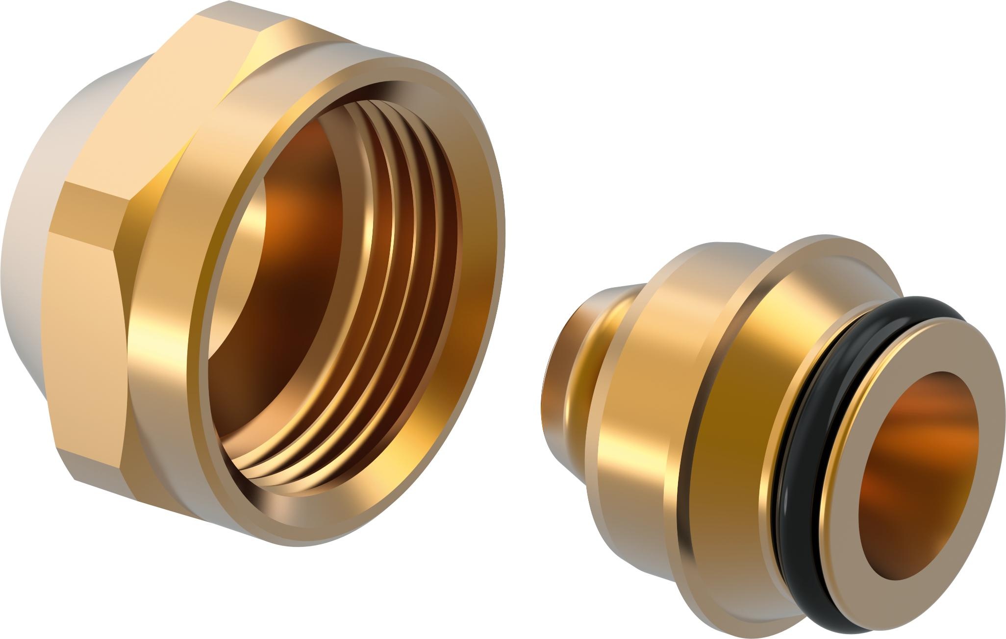 Uponor Raccords à bague de serrage Vario PEX, 17 mm Eurocône , laiton, - Adaptateur permettant de raccorder les tuyaux Uponor PE-Xa aux, &nbsp; collecteurs des installations de chauffage par le sol, - Composé d'un raccord avec joint torique, d'un écrou et d'une bague, &nbsp; &nbsp;d'étanchéité, - Siège Eurocono en acier conforme à la norme EN 16313