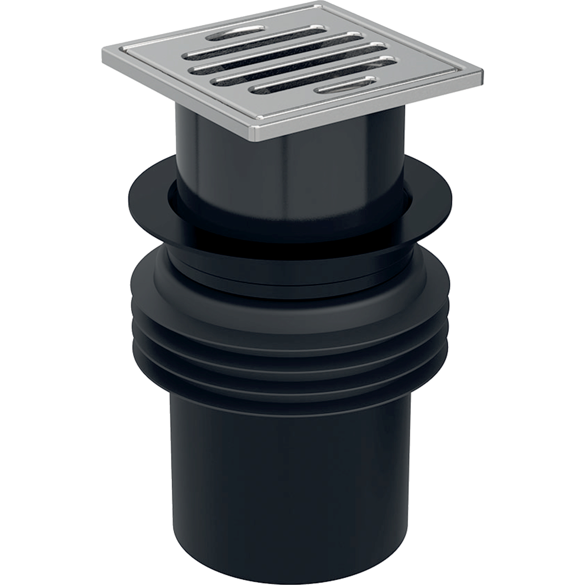 Grille-siphon Geberit Varino à emboîter, d125, grille fentes 10 x 10&nbsp;cm