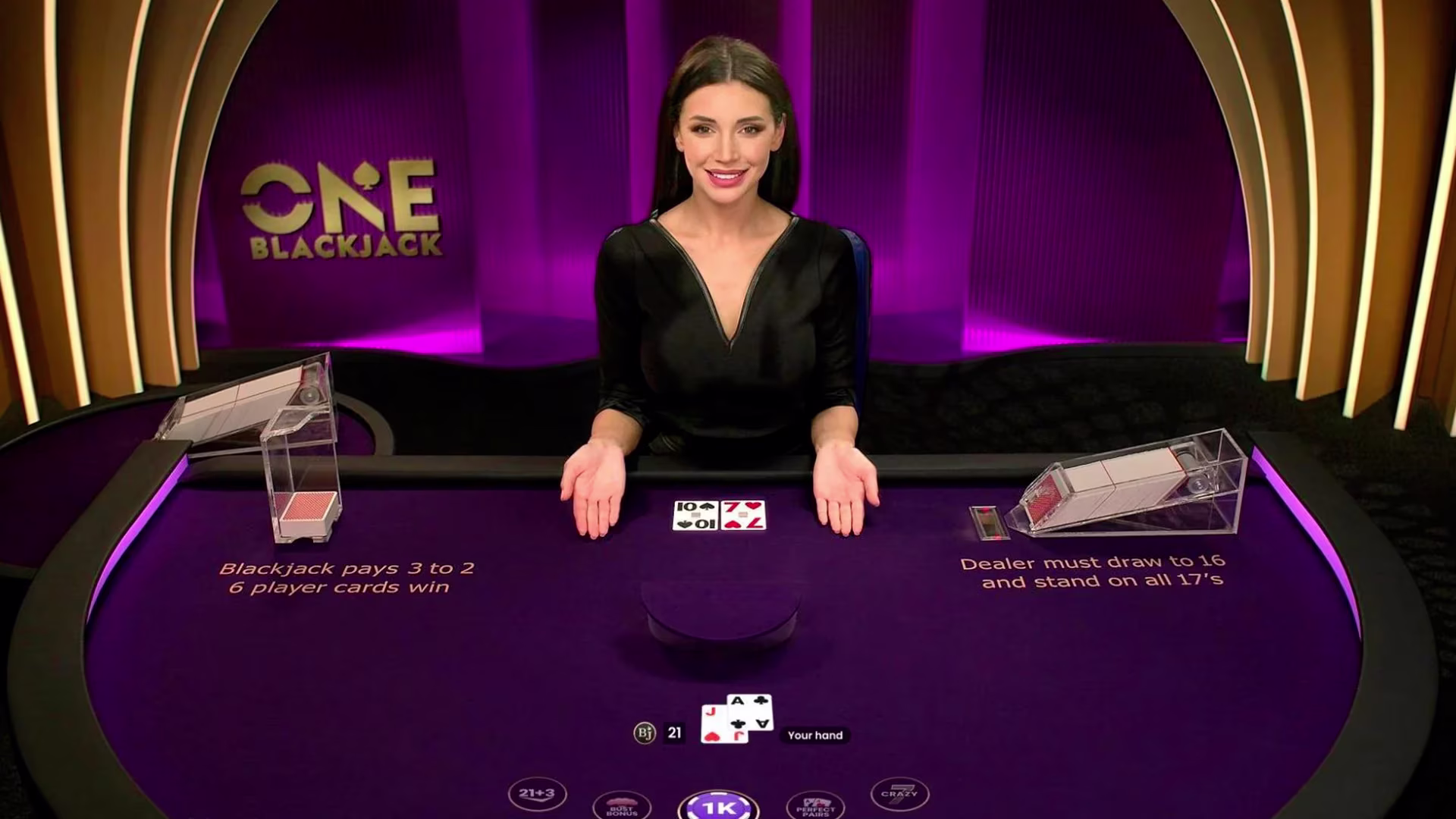 icon game for ONE Blackjack live