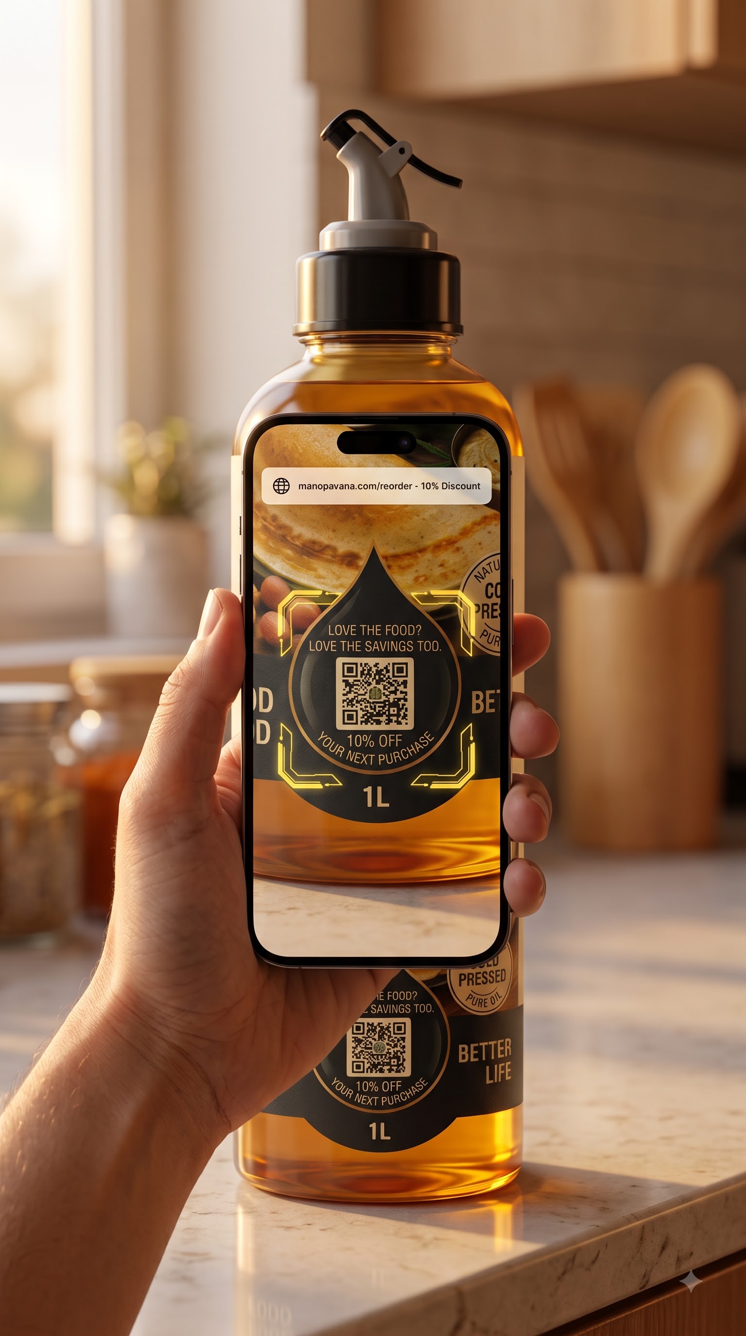Scan QR code with smartphone camera