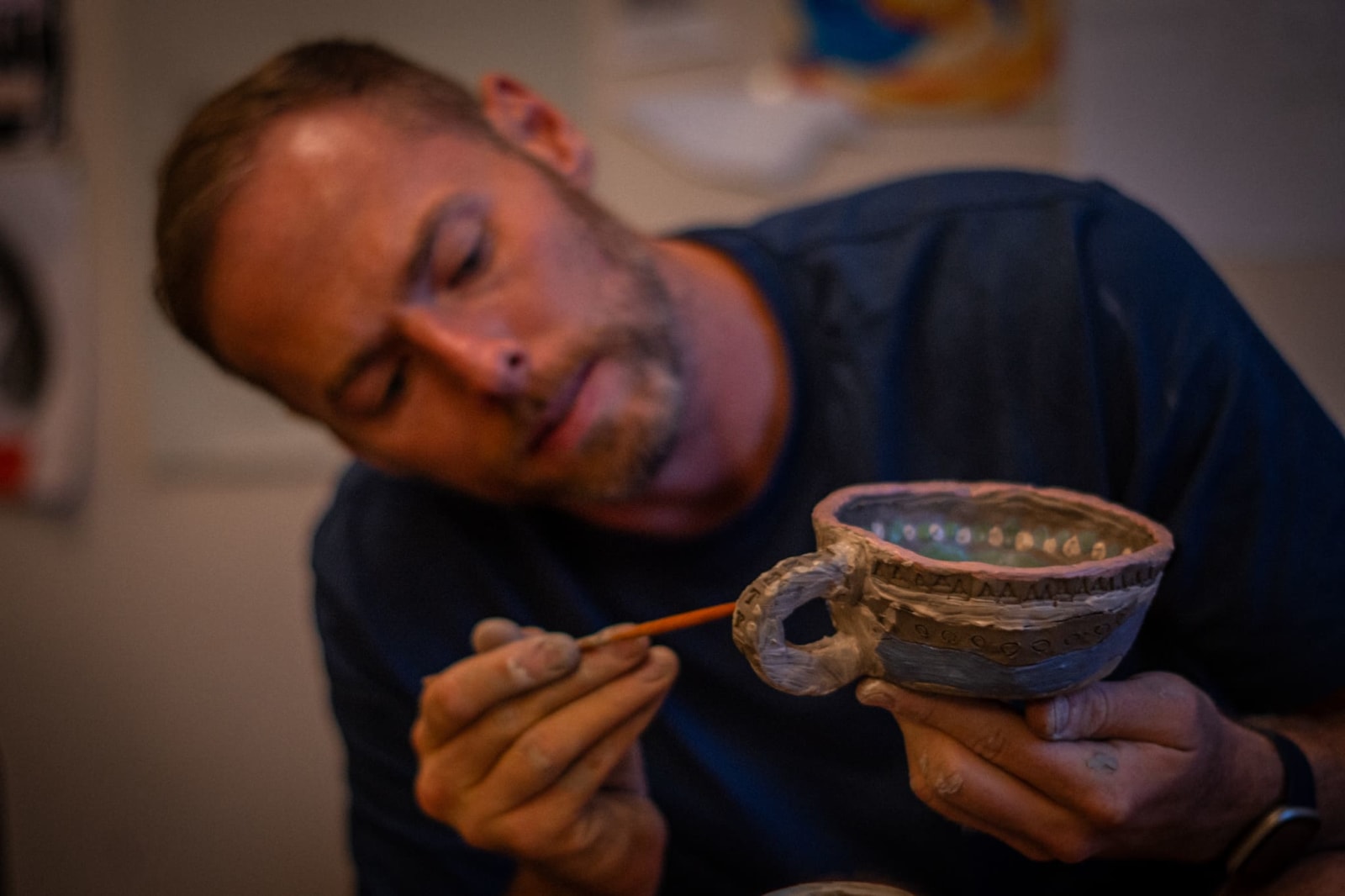 Guests creating clay pieces at a teambuilding session, 4 of 4