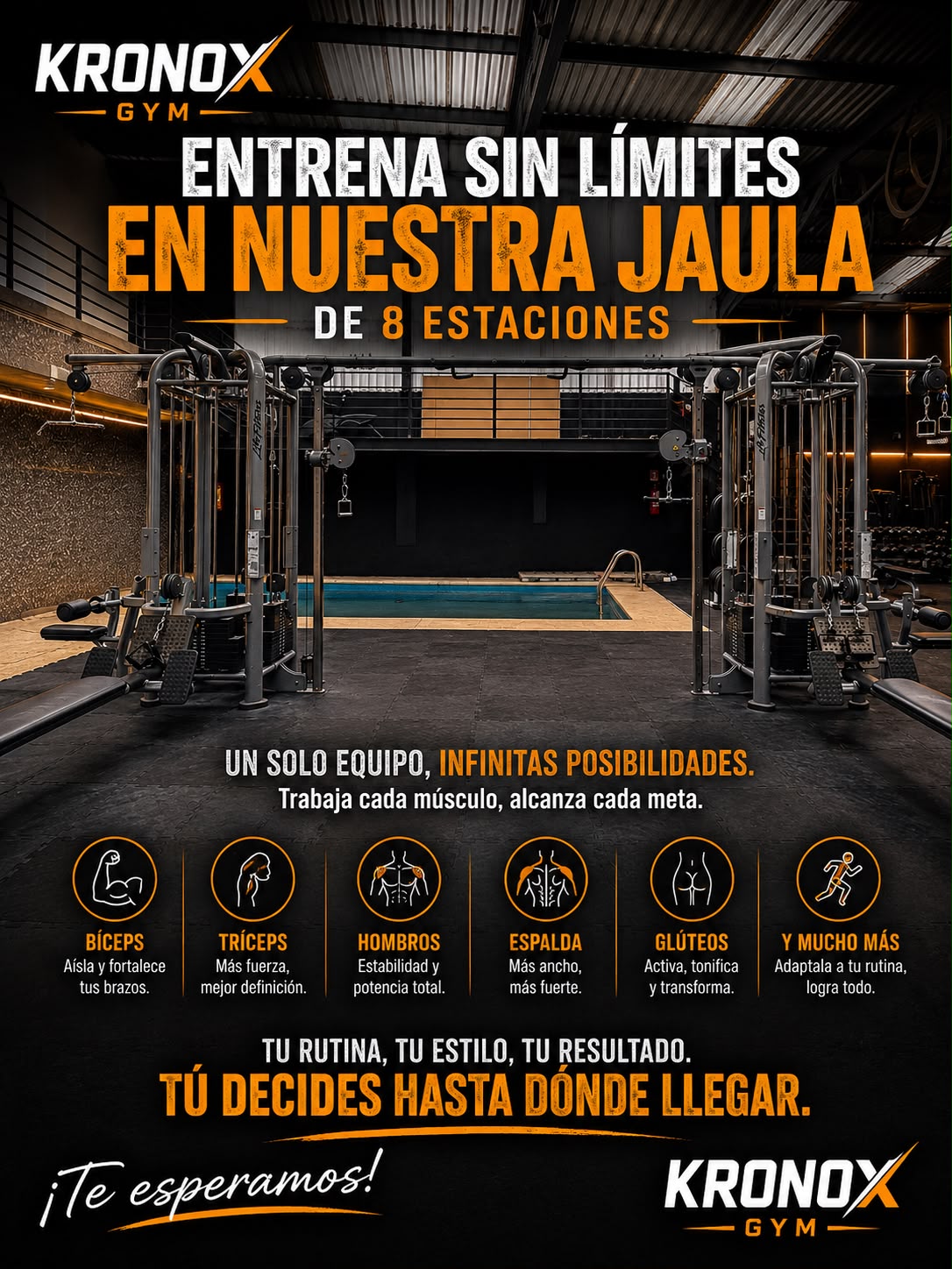 Jaula de 8 Estaciones - Kronox Gym
