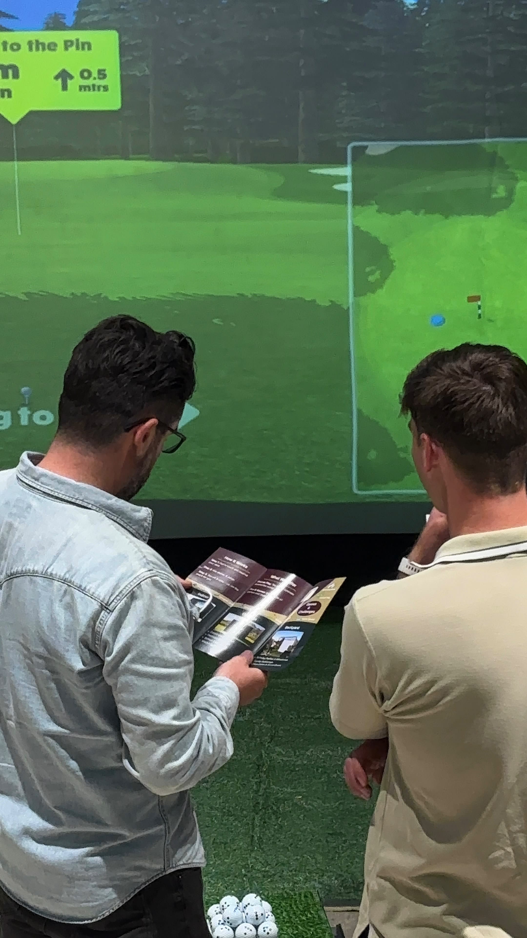 Sim2U golf simulator at a weddings event