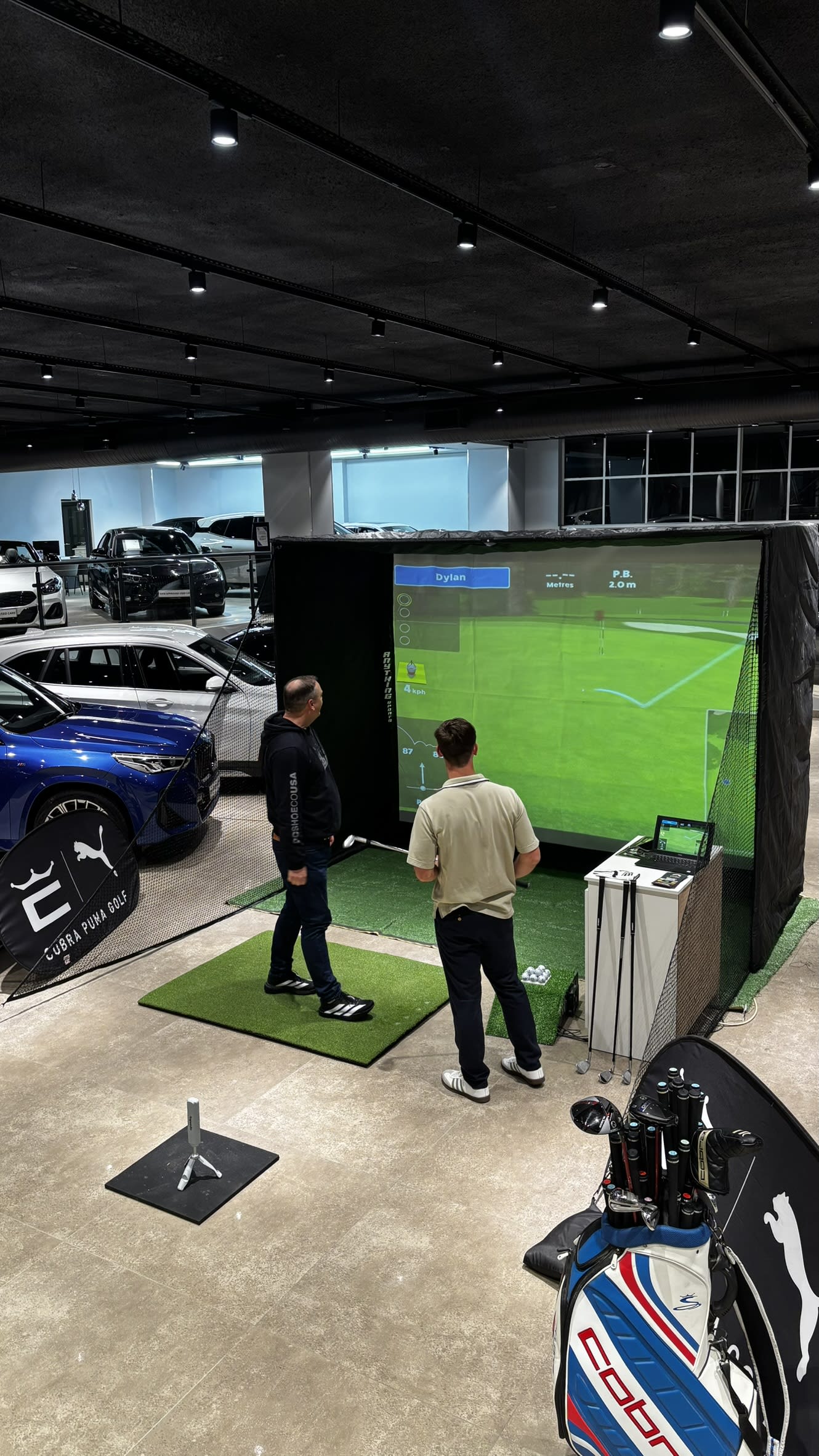 Sim2U golf simulator at a just because event