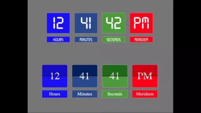 digital clock animation