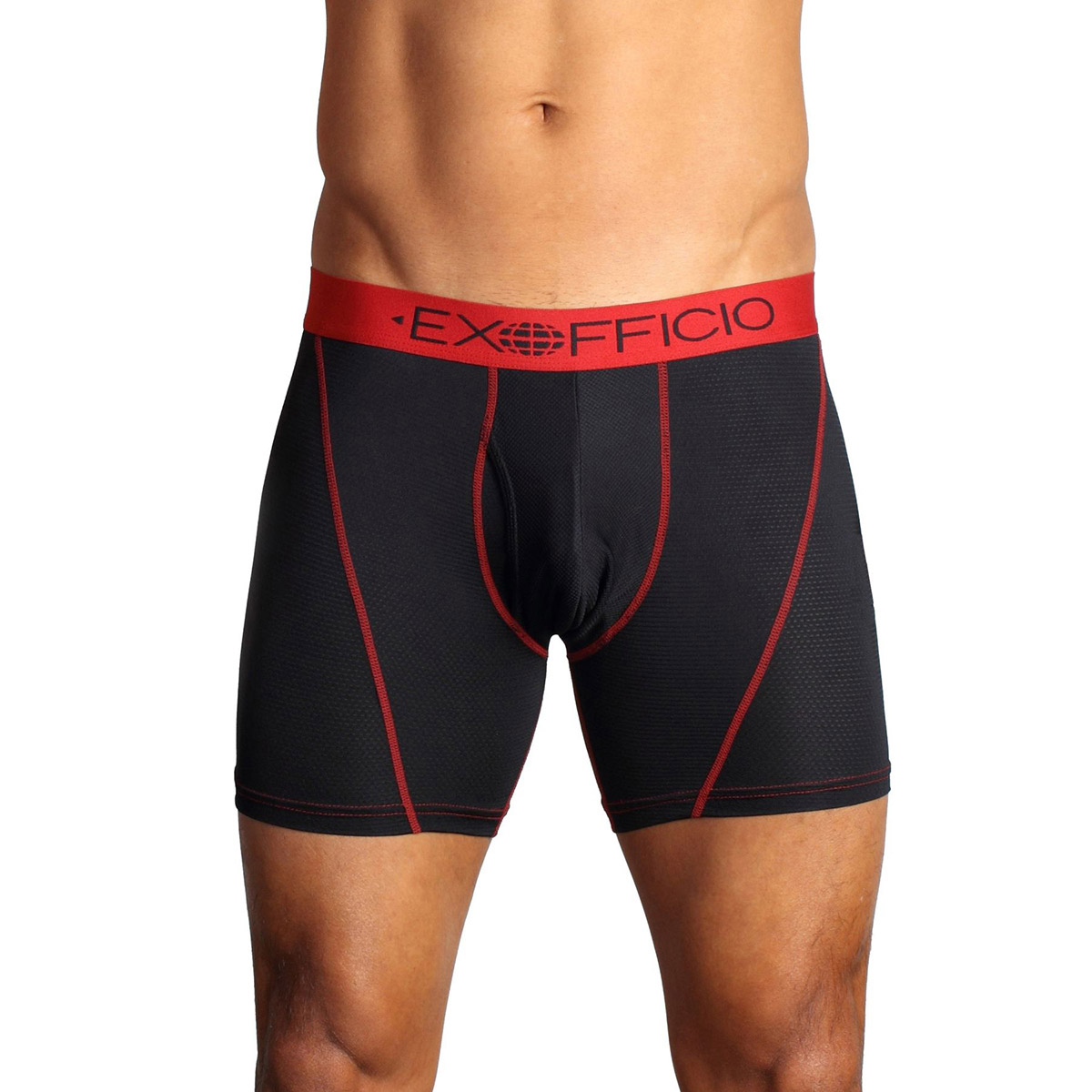 Exofficio Men's Give-N-Go Mesh Boxer Briefs, 6 In. - Black, L