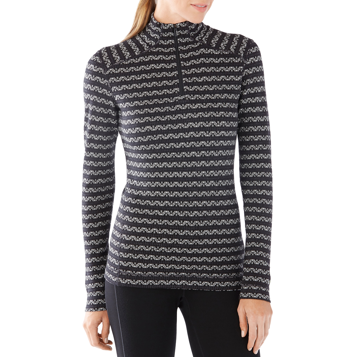 Smartwool Women's Nts Mid 250 Pattern Zip T - Black, XL