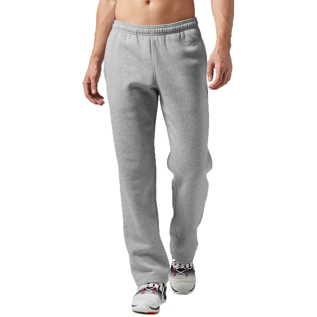 men's open bottom fleece sweatpants