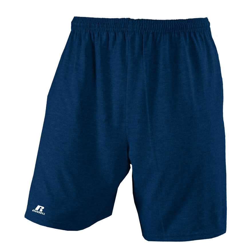 Russell Athletic Men's Basic Pocketed Jersey Shorts - Blue, M