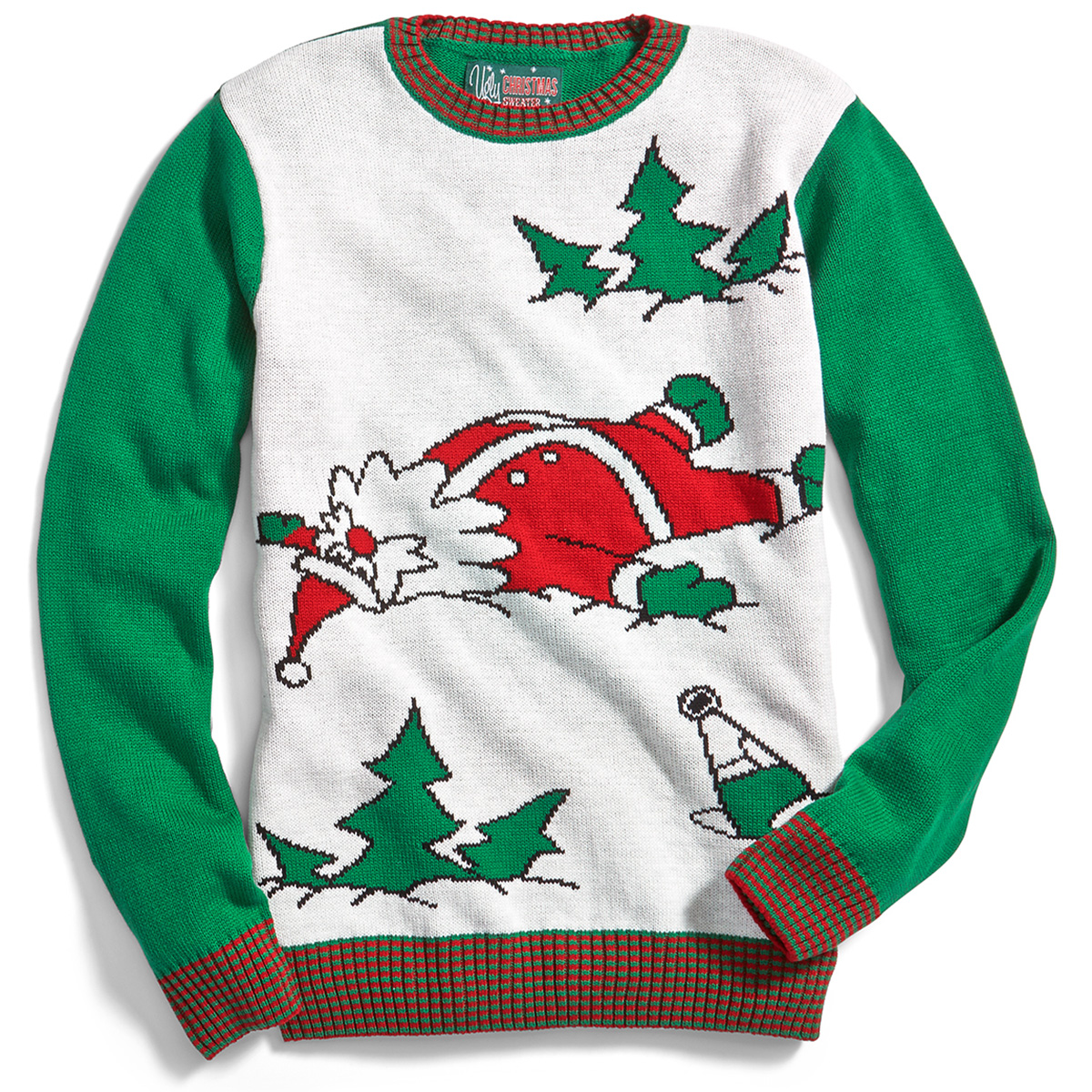 drunk santa ugly christmas sweater