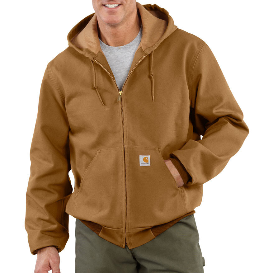 Carhartt Men's Duck Active Thermal Lined Jacket, Extended Sizes, Brown