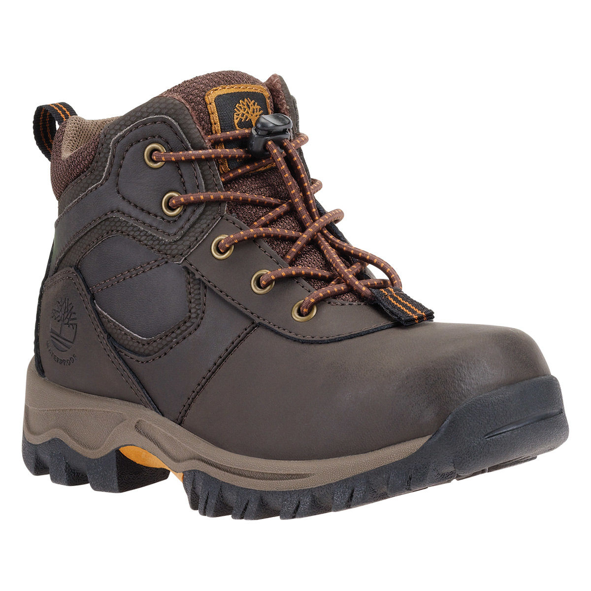 Timberland Boys' Mt. Maddsen Mid Waterproof Hiking Boots - Brown, 6.5