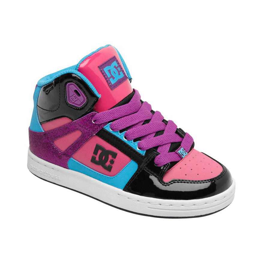 Dc Shoes Girls Rebound Skate Shoes Black Pink Prism Bob S Stores