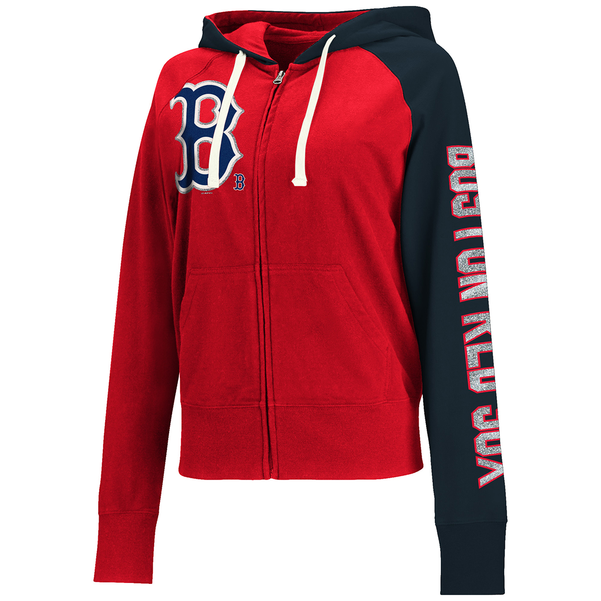 womens red sox zip up hoodie