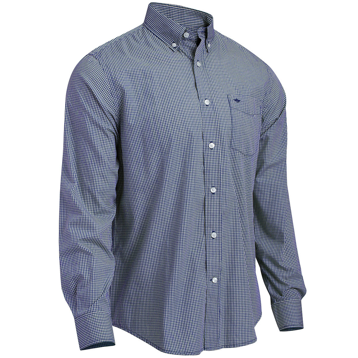 Dockers Men's Long-Sleeve Micro Check Shirt - Blue, XL