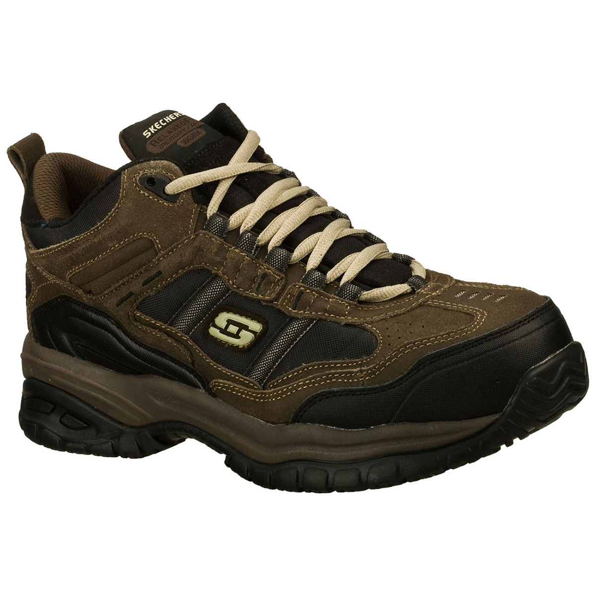 Skechers Men's Work Relaxed Fit: Soft Stride Canopy Comp Toe, Extra Wide - Brown, 12