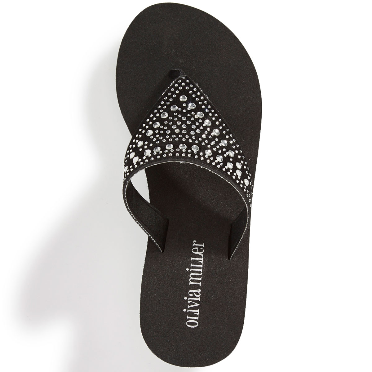 olivia miller rhinestone flip flops