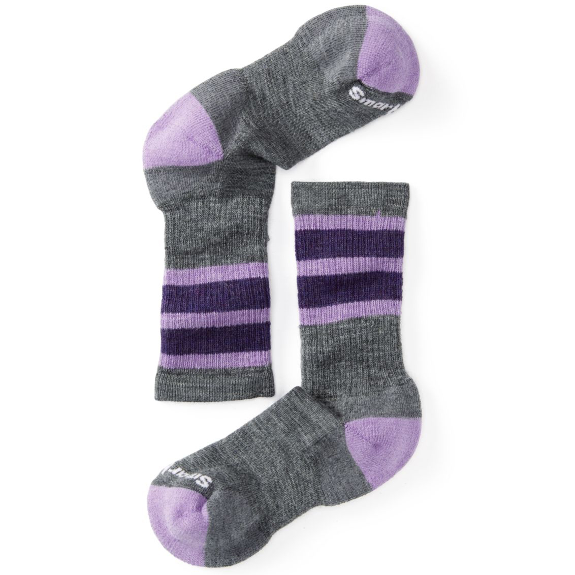 Smartwool Kids' Striped Hike Medium Crew Socks - Black, S