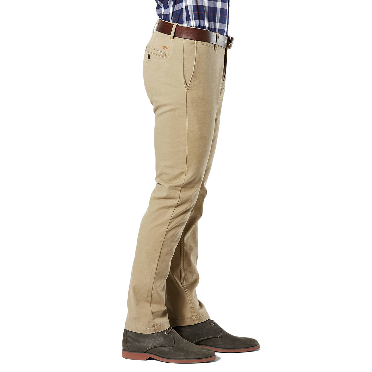 washed khaki pants slim tapered fit