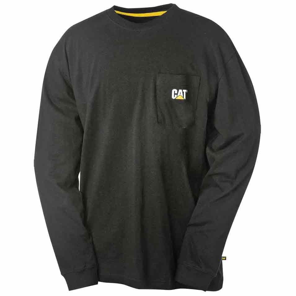 CATERPILLAR Men's Trademark Long-Sleeve Pocket Tee - Black, M