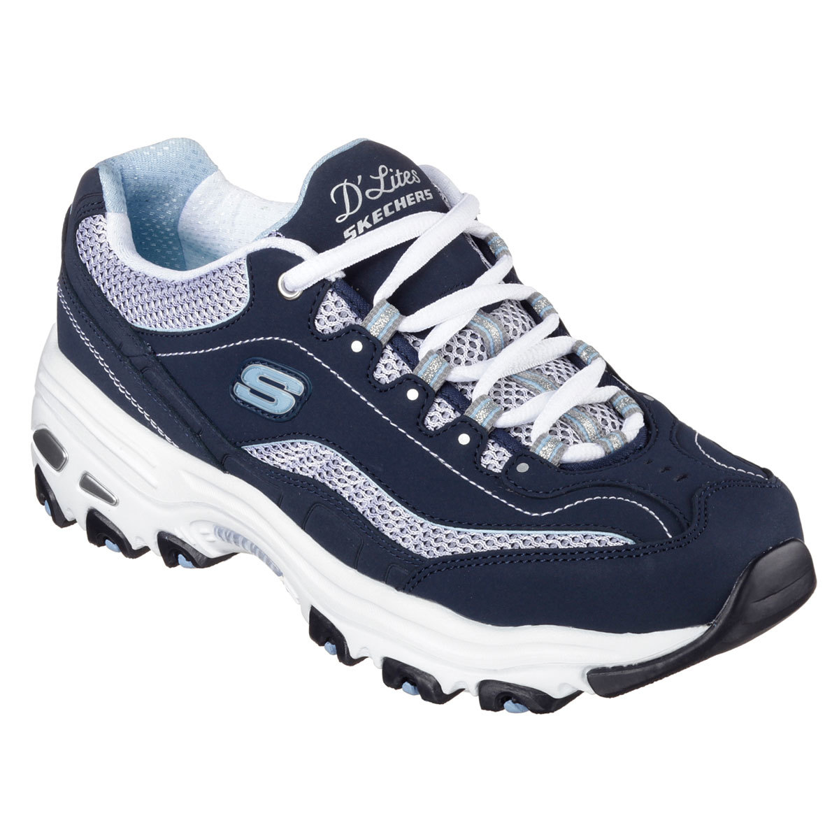 Skechers Women's D'lites - Life Saver Sneakers, Wide - Blue, 6.5