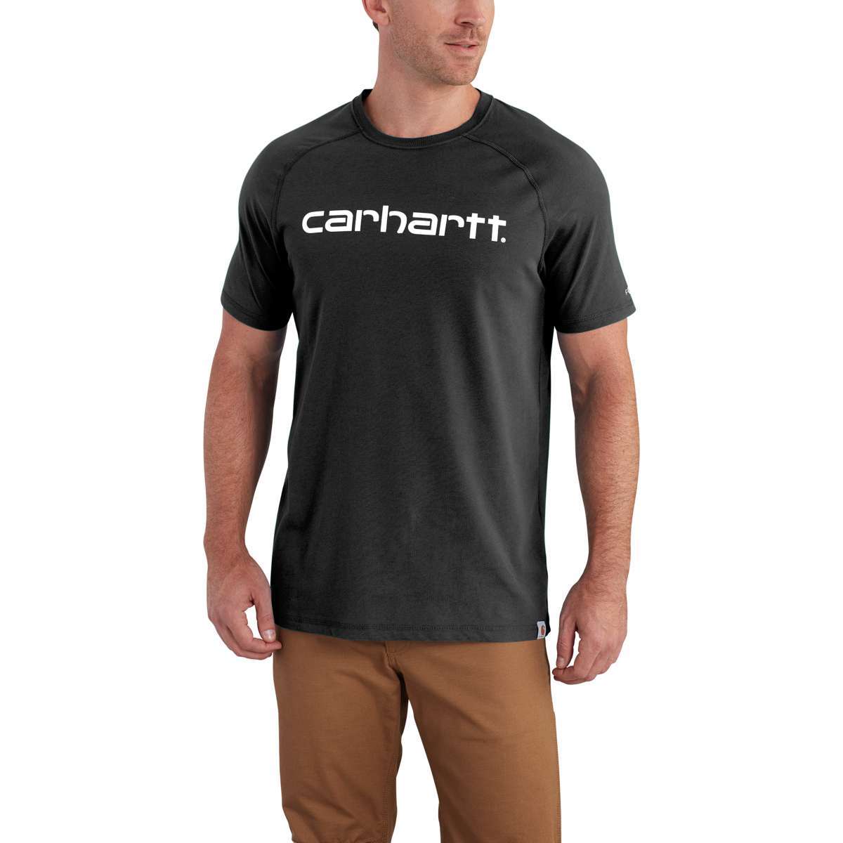 Carhartt Men's Force Cotton Delmont Graphic Short-Sleeve Tee - Black, XL