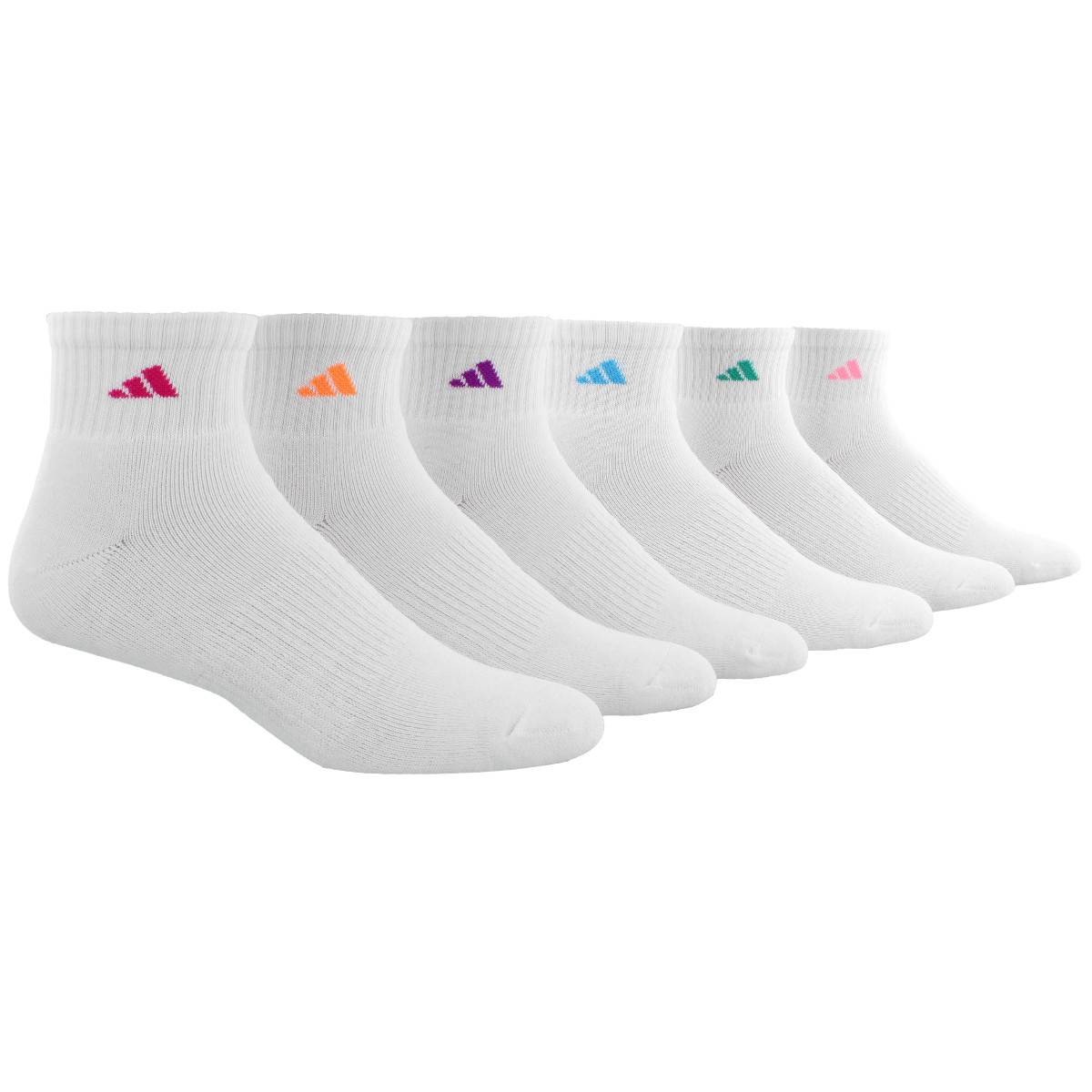 Adidas Women's Athletic Quarter Length Socks, 6 Pack