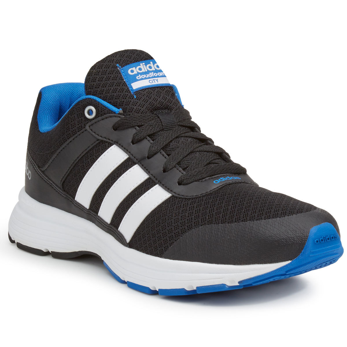 ADIDAS Men's Cloudfoam VS City Running Shoes, Black/Blue