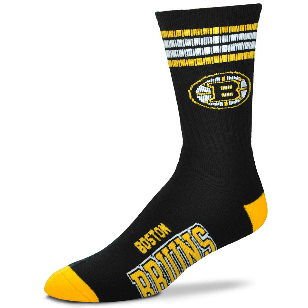 Boston Bruins 4-Stripe Deuce Crew Socks