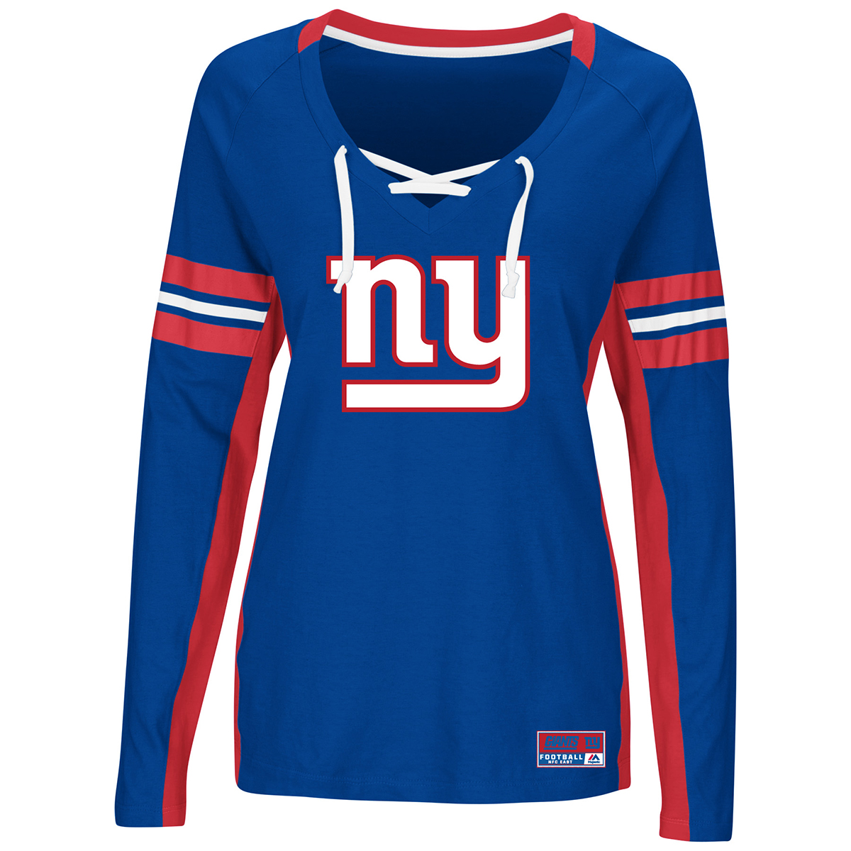 New York Giants Women's Winning Style V-Neck Long-Sleeve Tee - Blue, L