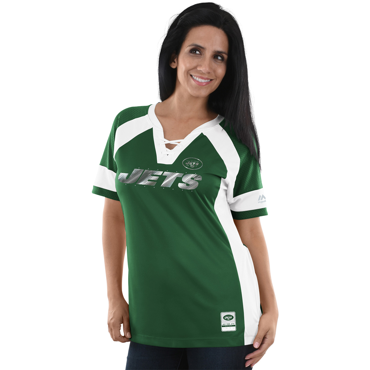 New York Jets t shirt jersey women's Draft Me v-neck NWT