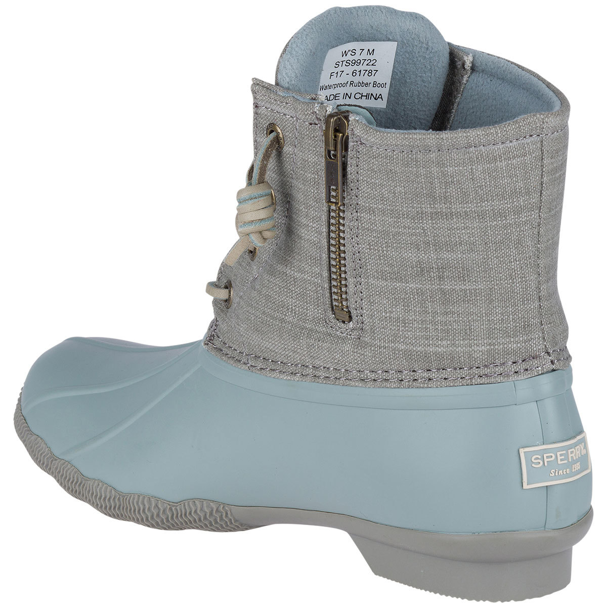 sperry duck boots blue and grey