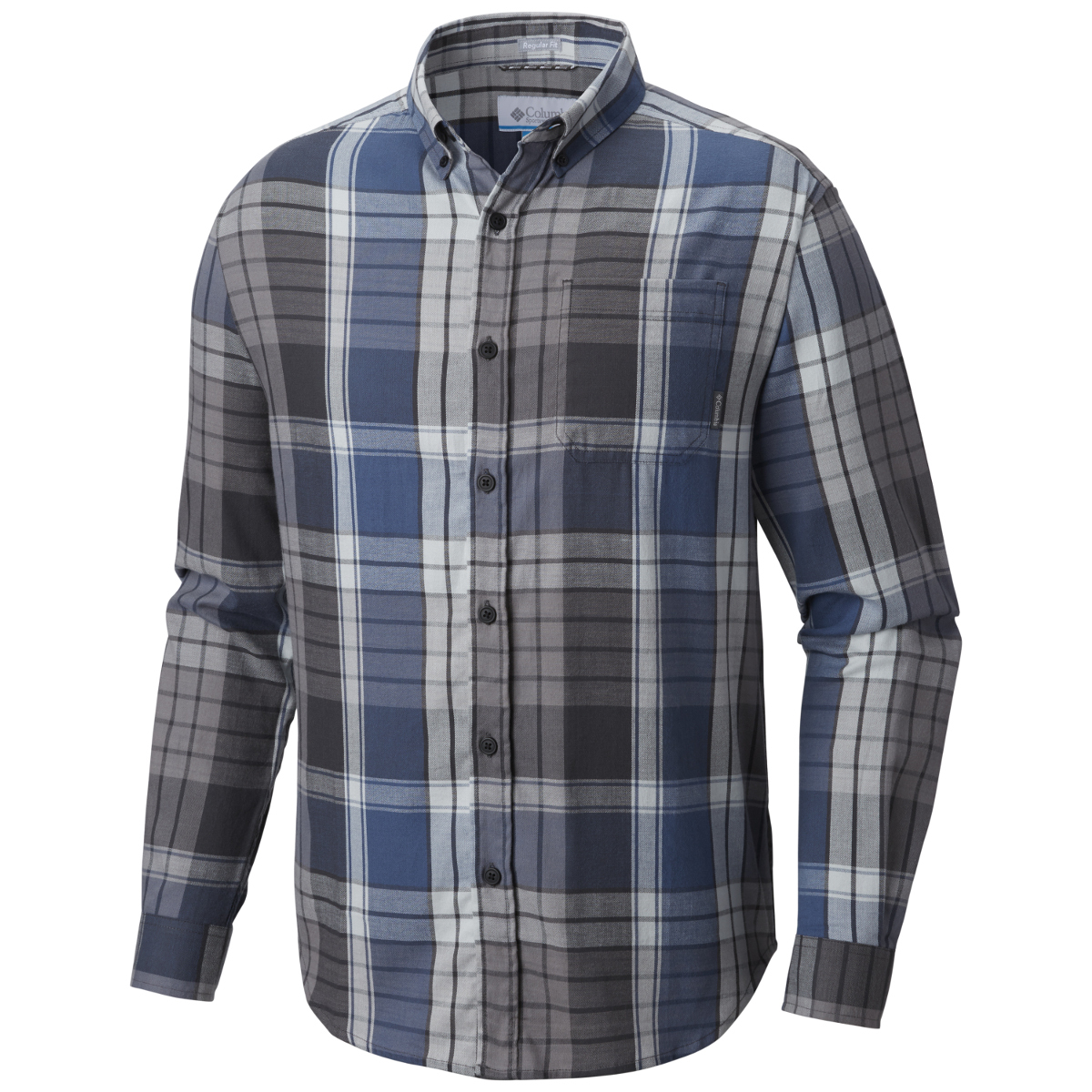 Columbia Men's Cooper Lake Plaid Long-Sleeve Shirt - Blue, M