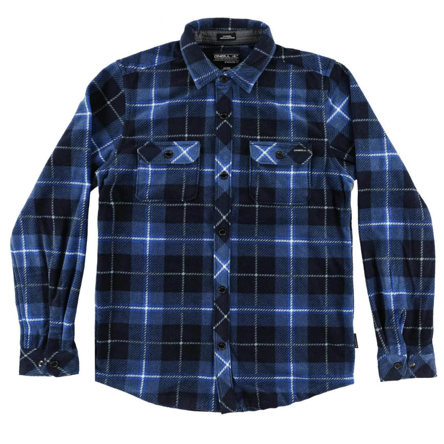 O'neill Boys' Glacier Plaid Long-Sleeve Shirt - Blue, S