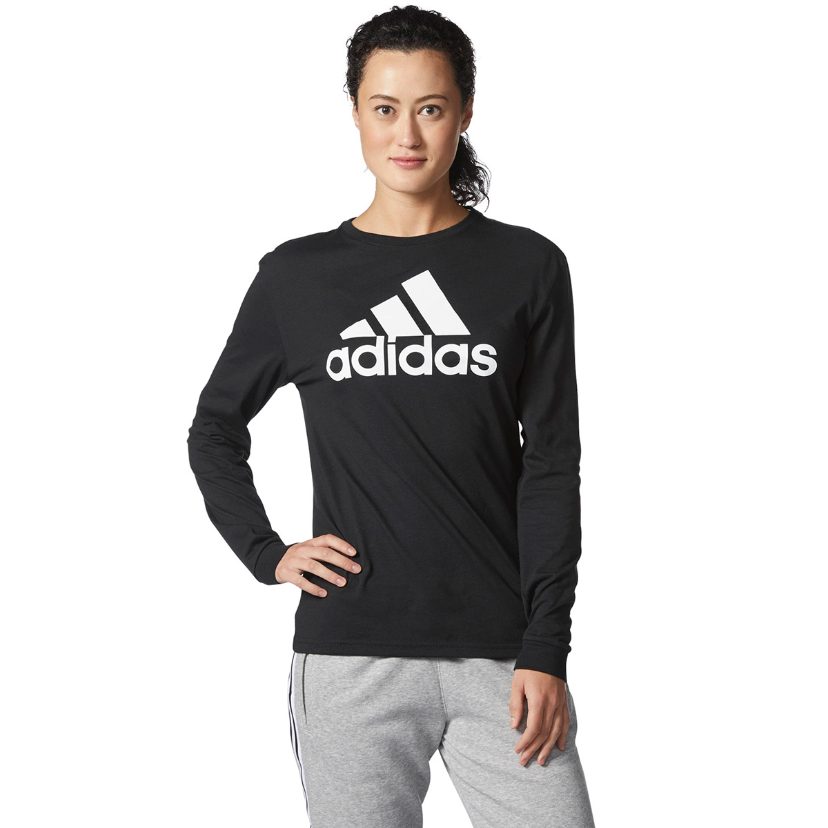 women's adidas badge of sport long sleeve tee