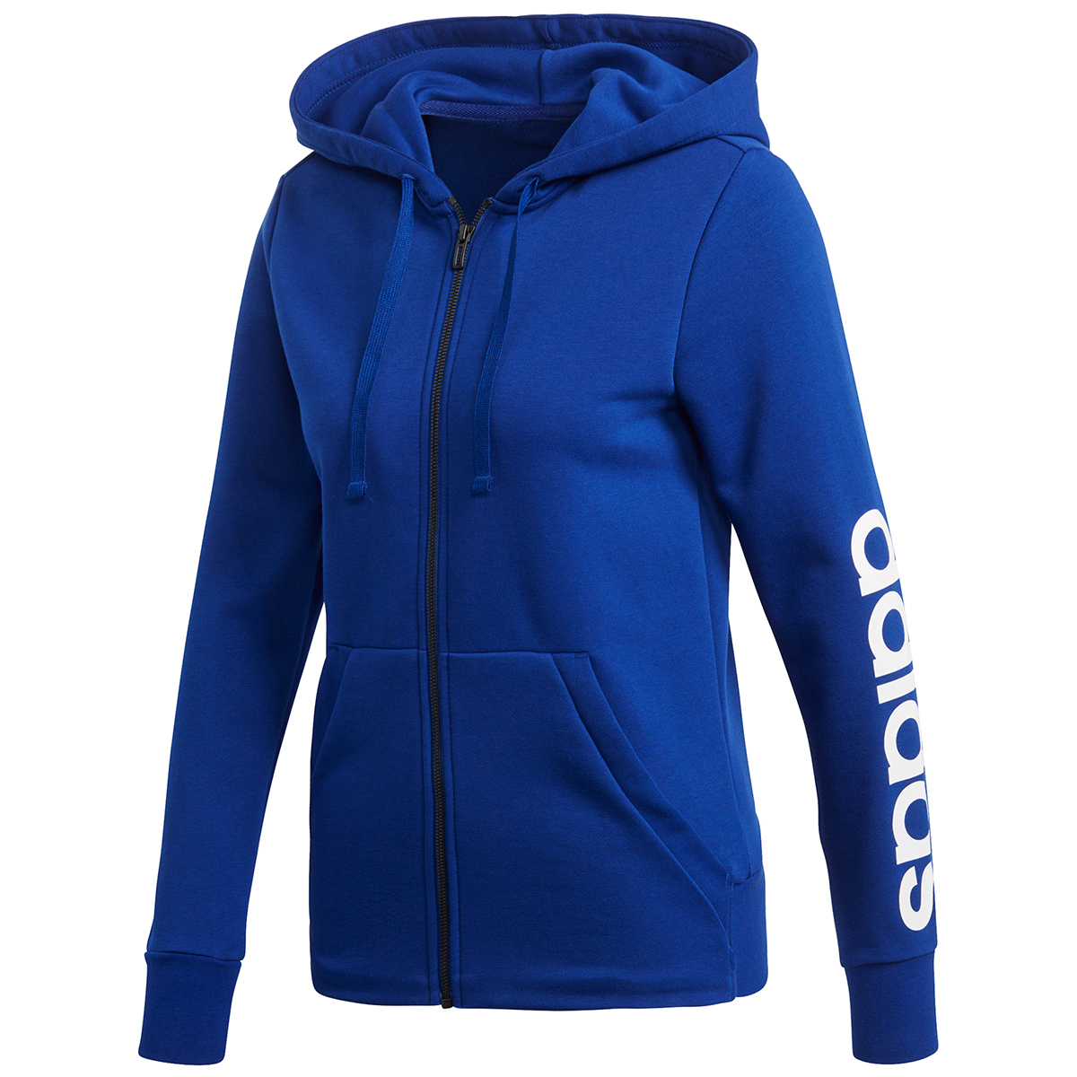 Adidas Women's Essentials Linear Full-Zip Hoodie - Blue, S