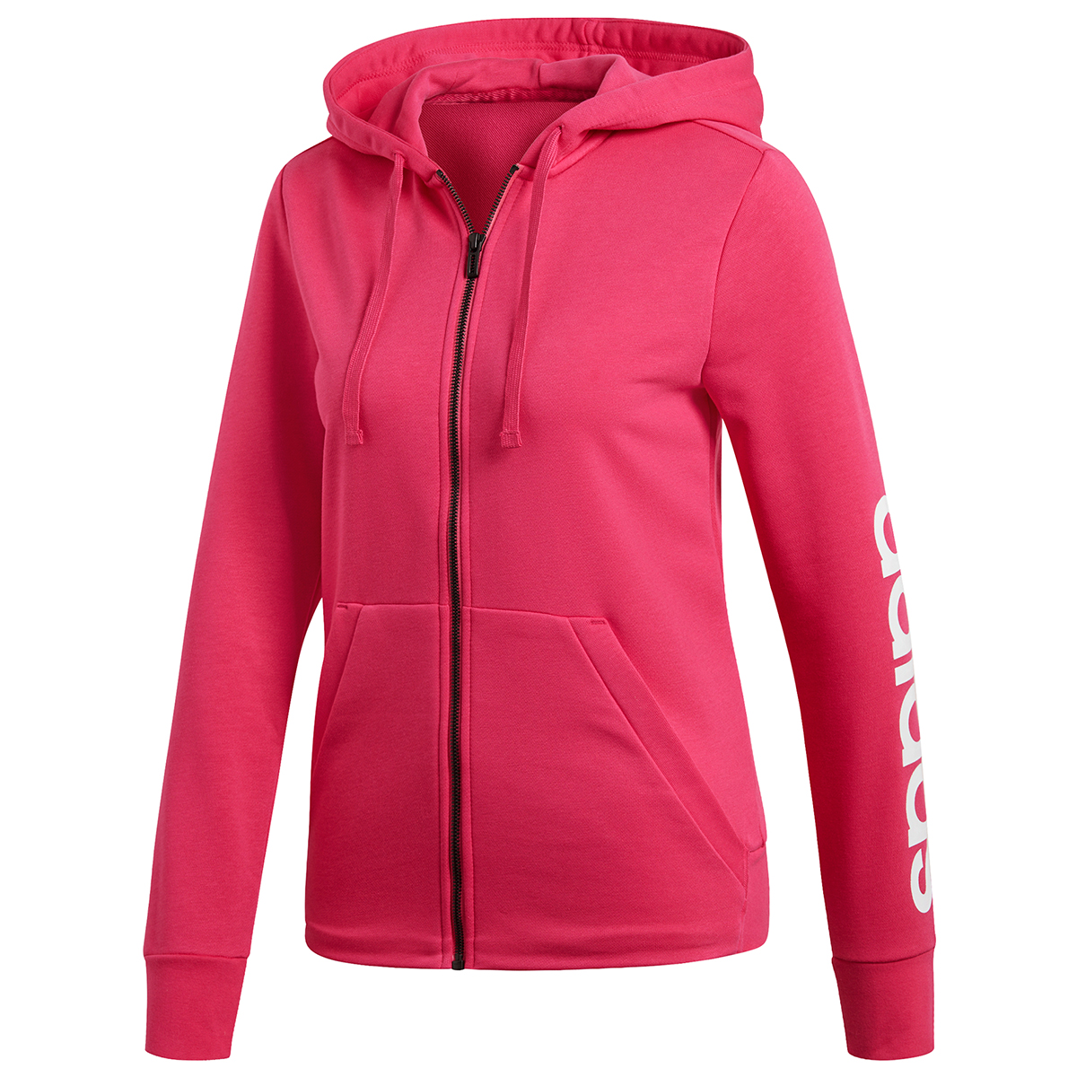 Adidas Women's Essentials Linear Full-Zip Hoodie - Red, L