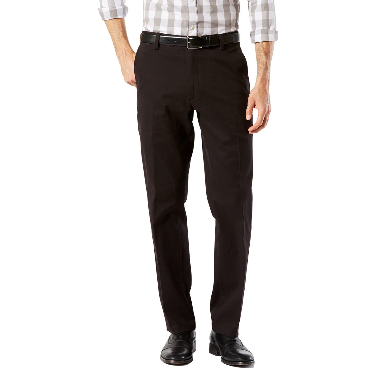 Dockers Men's Easy Khaki Straight Stretch Flat-Front Pants - Black, 36/34