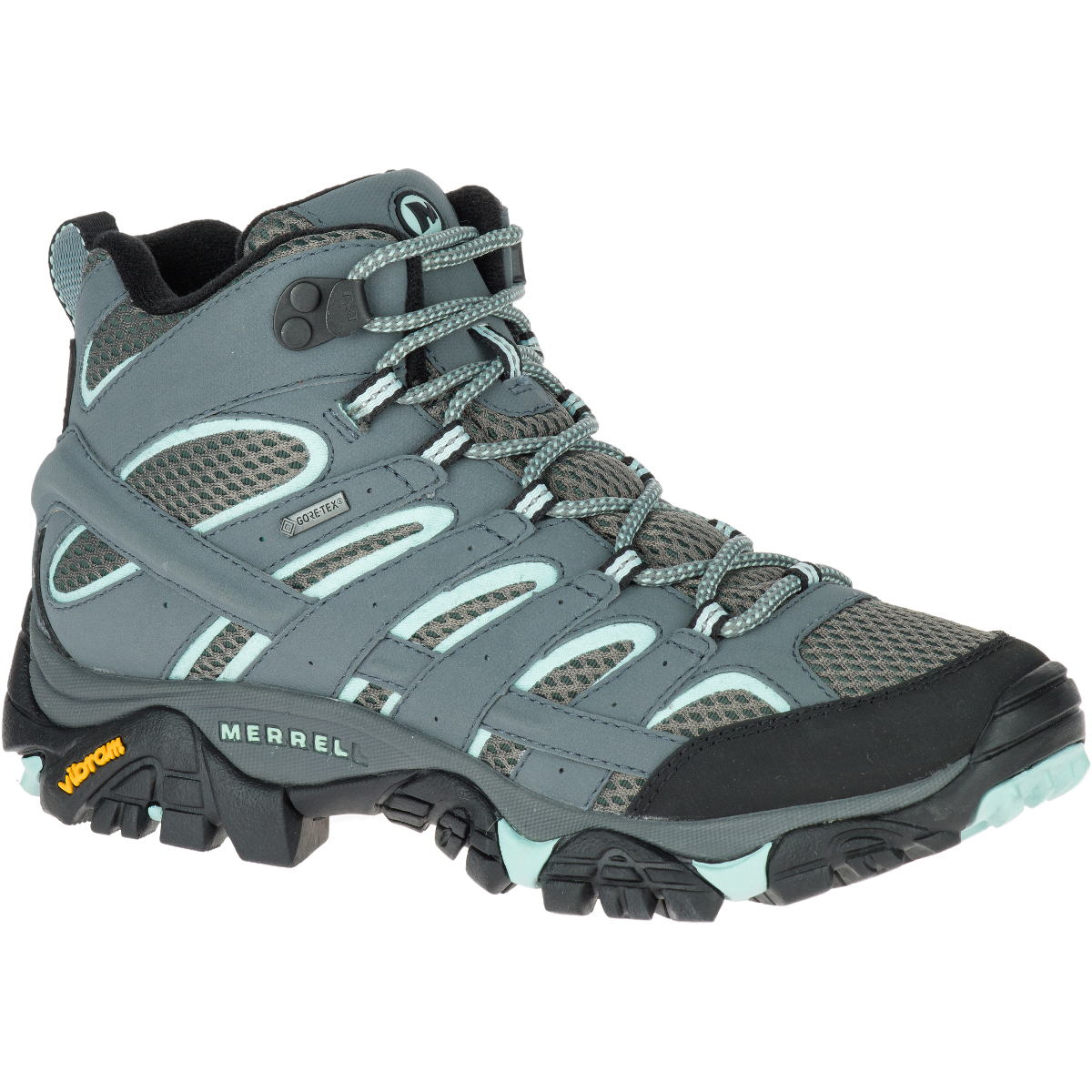 Merrell Women's Moab 2 Gore-Tex Waterproof Hiking Boots,sedona Sage, Wide - Black, 9