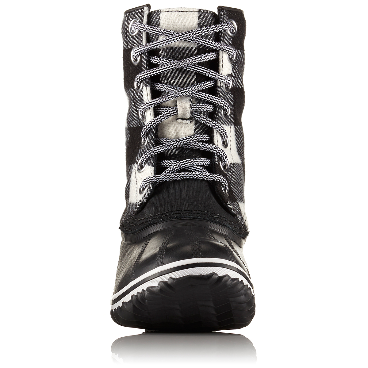 black and white sorel boots