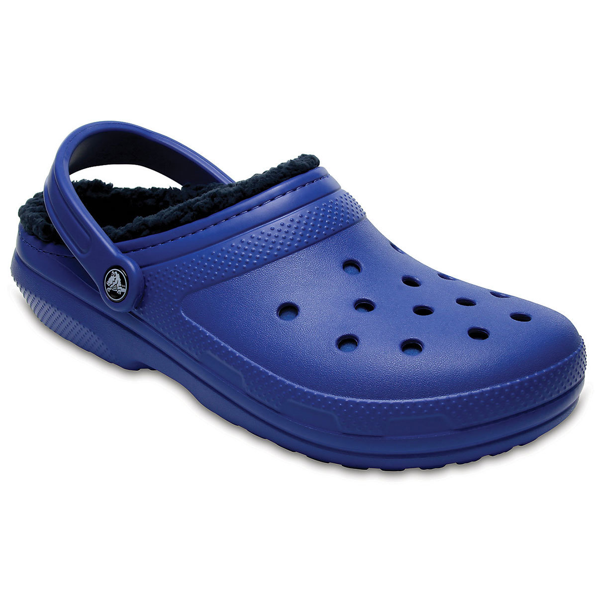 blue fuzz lined crocs