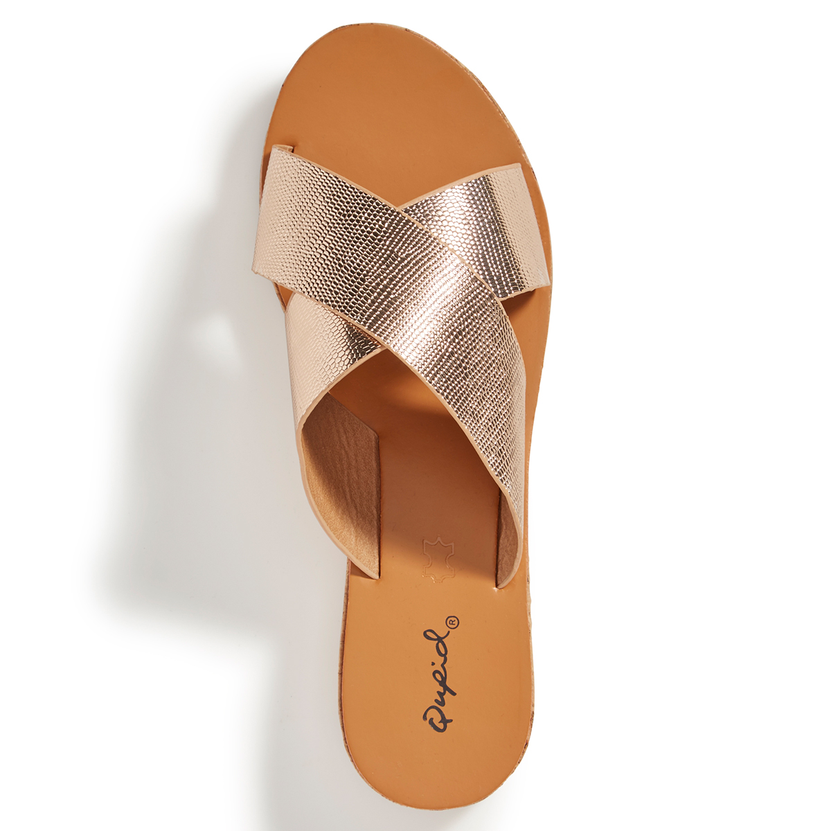 rose gold slip on sandals