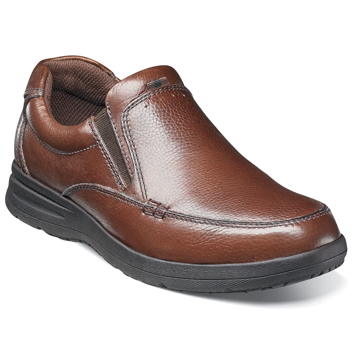 Nunn Bush Men's Cam Moc Toe Slip-On Shoes, Wide - Brown, 9.5