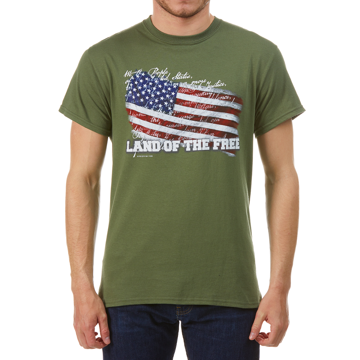 5Star Guys' Constitution Usa Flag Short-Sleeve Graphic Tee - Green, L