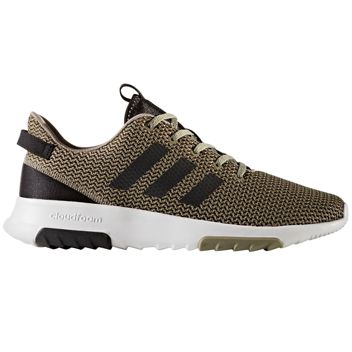 adidas cloudfoam green running shoes 