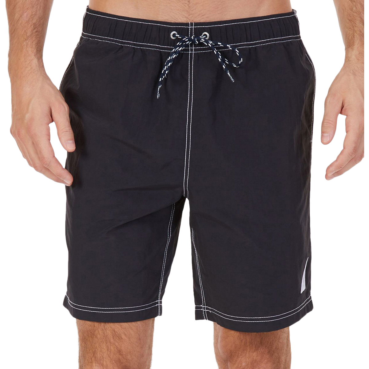 Nautica Men's Quick-Dry Signature Swim Trunks - Black, XL